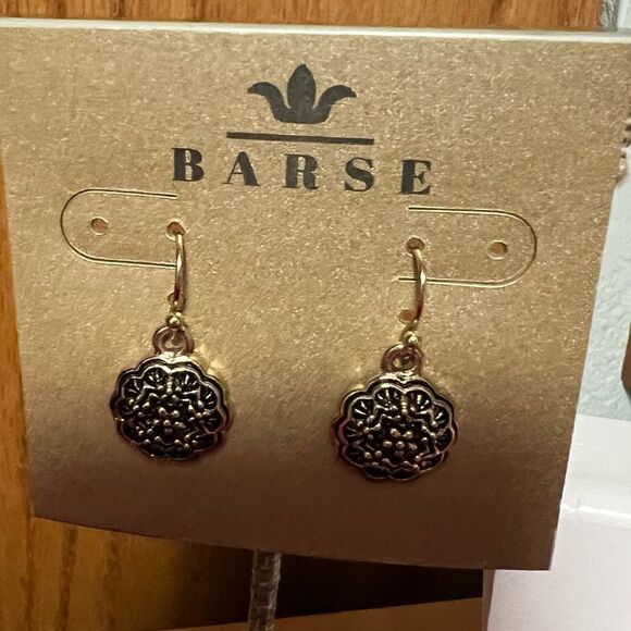 Studio Barse Black and Gold Earrings - Picture 3 of 3